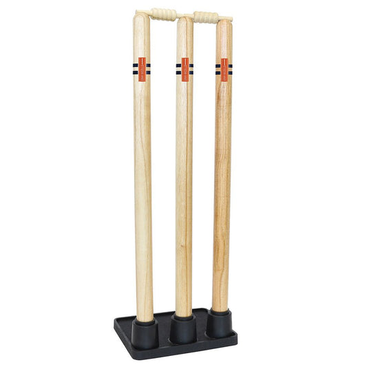 GN WOODEN STUMPS RUBBER BASE (3 STUMPS) - Acrux Sports