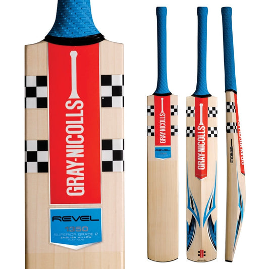 GRAY - NICOLLS REVEL 1350 CRICKET BAT WITH GN 'PLAY NOW' - Acrux Sports