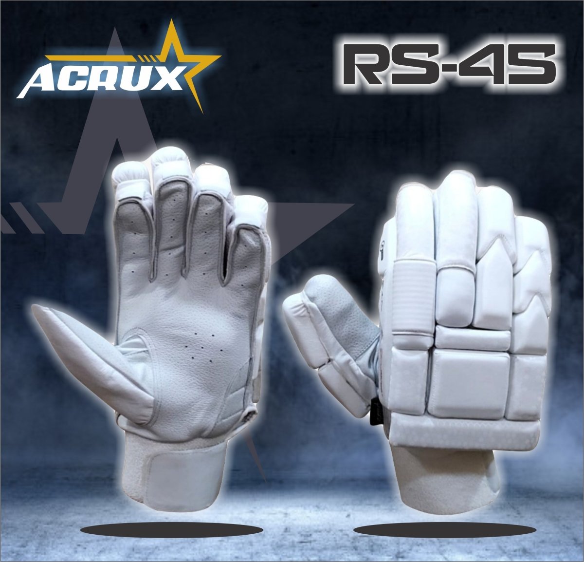 Cricket Batting Gloves RS-45 + Clean Skin Batting Pads Combo - Acrux Sports