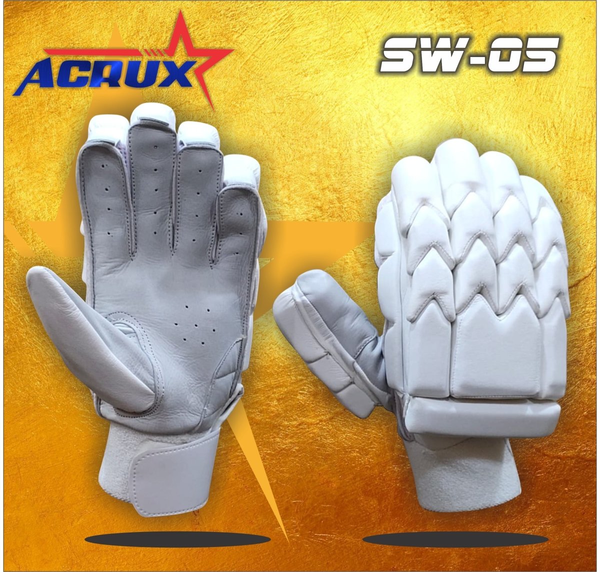 Cricket Batting Gloves SW-05 +Clean Skin Batting Pads Combo - Acrux Sports