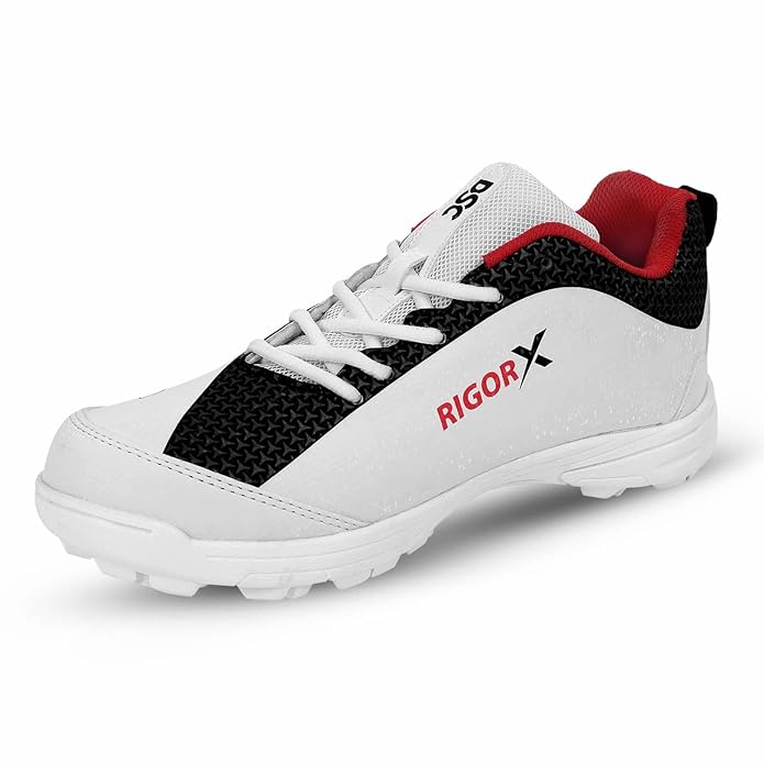 DSC Rigor X Cricket Shoes - White/Black - Acrux Sports