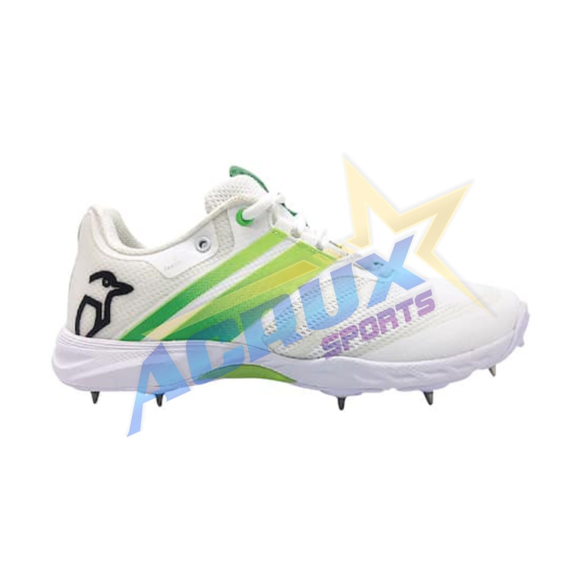 Kookaburra Pro 2.0 Cricket Spikes - White/ Lime.