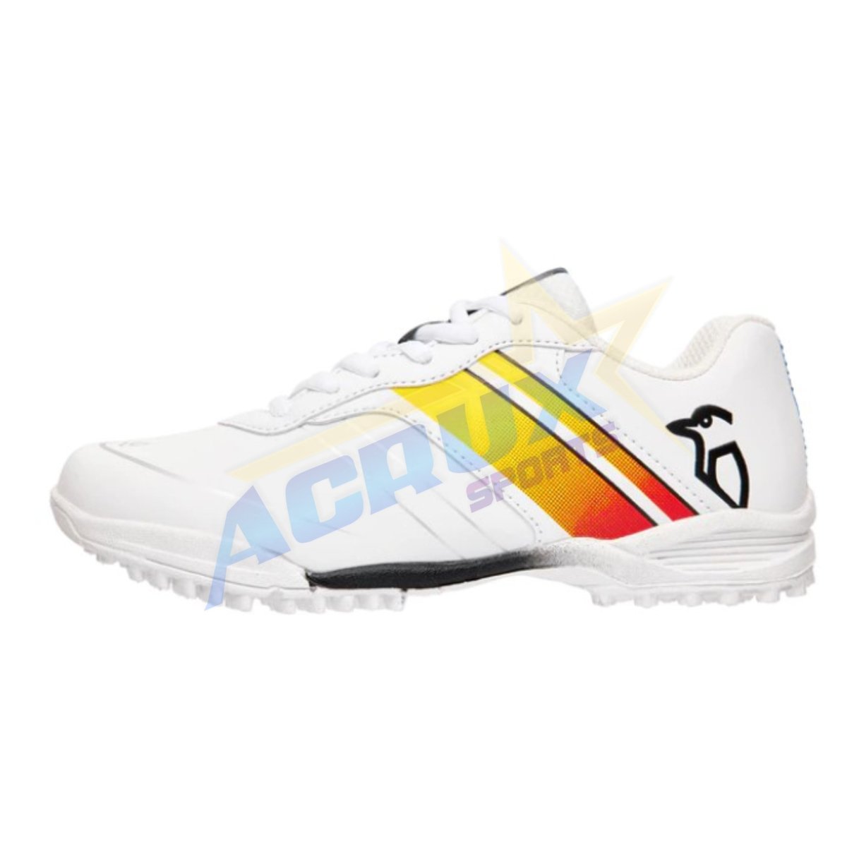 Kookaburra Pro 5.0 Rubber Cricket Shoes - White/ Yellow/ Red - Acrux Sports