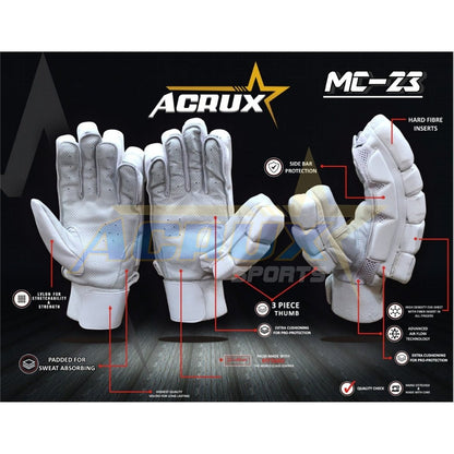 MC 23 Top Range Cricket Batting Gloves Pittard Palm.