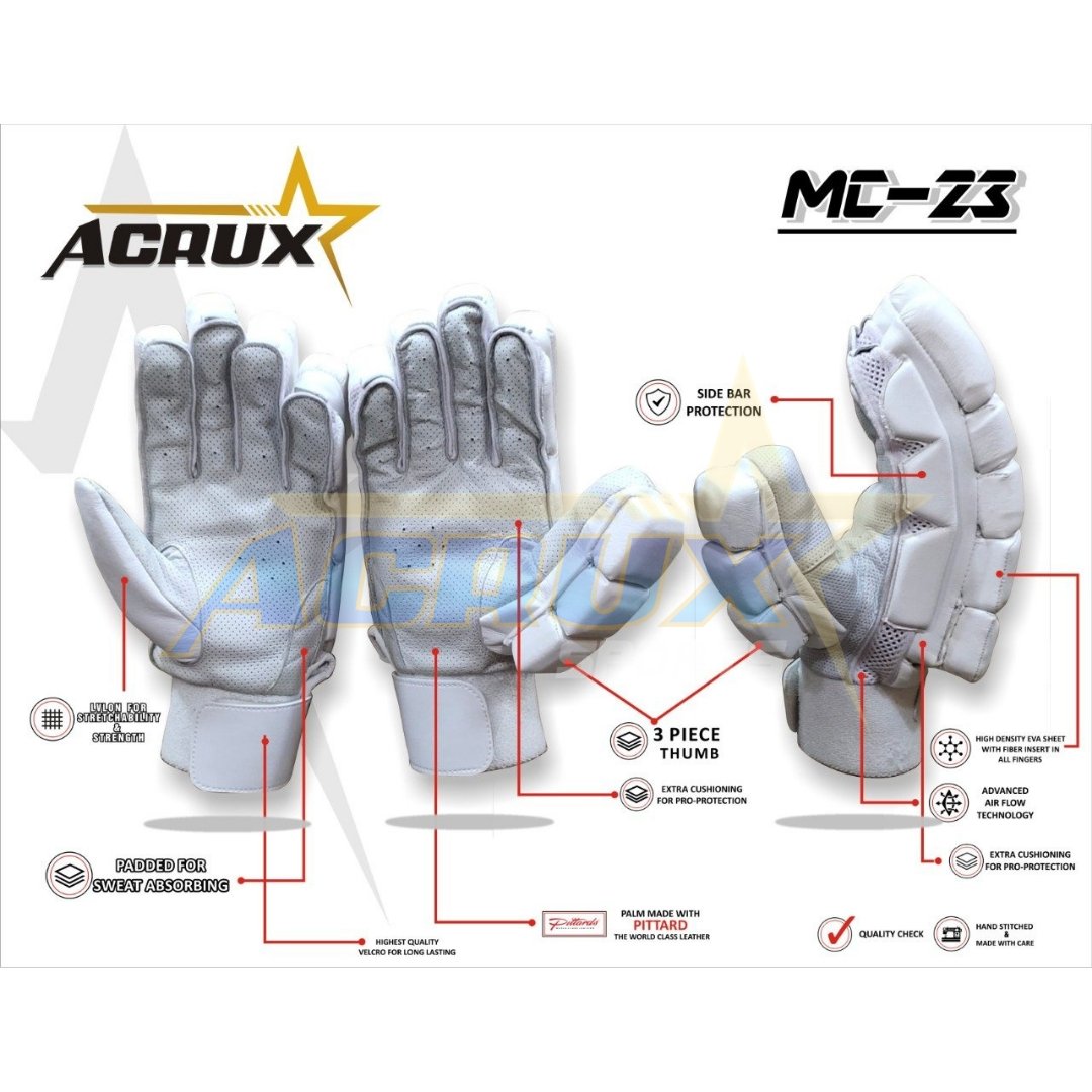 MC 23 Top Range Cricket Batting Gloves Pittard Palm.