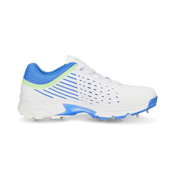 Puma 22.2 Cricket Shoes With Steel Spikes - White/Green/Blue