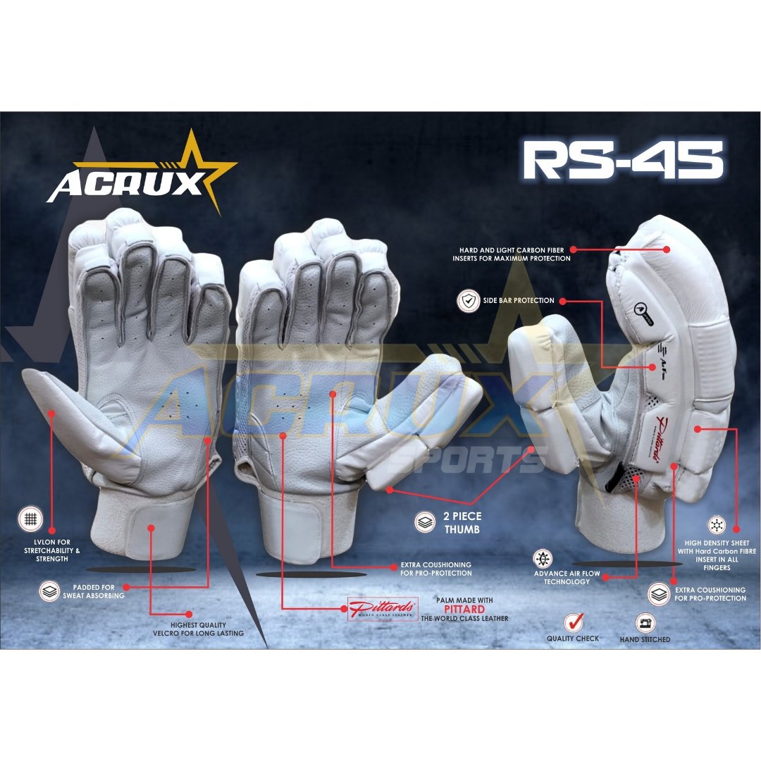 RS 45 Fusion Style Junior Cricket Batting Gloves Pittard Palm