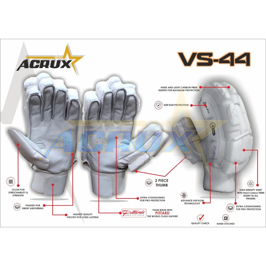 VS 44 Top Range Cricket Batting Gloves Pittard Palm.