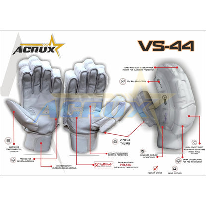 VS 44 Top Range Cricket Batting Gloves Pittard Palm.